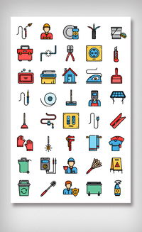 家政服务图标icon图片素材 AI格式 下载 居家生活图标大全